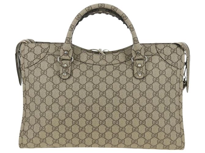 GUCCI GG Supreme Gucci The Hacker Project Balenciaga PVC 681695 Auth yk20509SM Argento Beige - vista 2