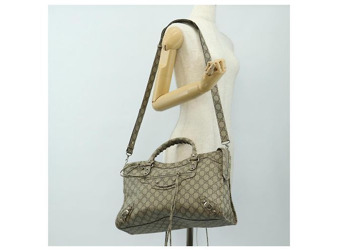 GUCCI GG Supreme Gucci The Hacker Project Balenciaga PVC 681695 Auth yk20509SM Argento Beige - vista 29