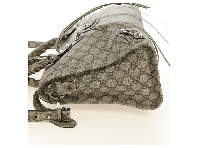 GUCCI GG Supreme Gucci The Hacker Project Balenciaga PVC 681695 Auth yk20509SM Argento Beige - vista 3