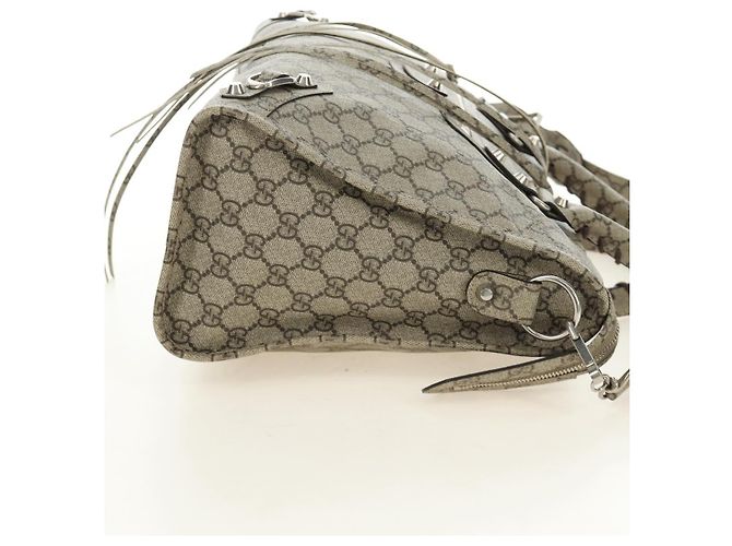 GUCCI GG Supreme Gucci The Hacker Project Balenciaga PVC 681695 Auth yk20509SM Argento Beige - vista 4