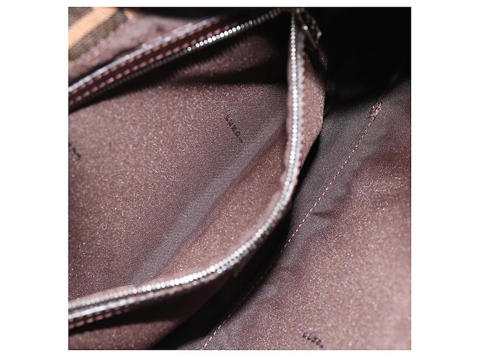 FENDI Zucca Canvas Mamma Baguette Shoulder Bag Black Brown Auth 189068V Marrone Nero - vista 21
