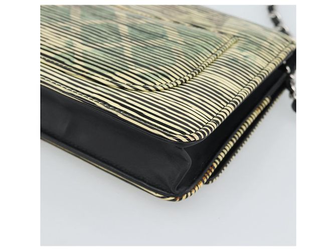 CHANEL COCO Borsa a tracolla con catena Patent White Black CC Auth 189255A Nero Bianco - vista 17