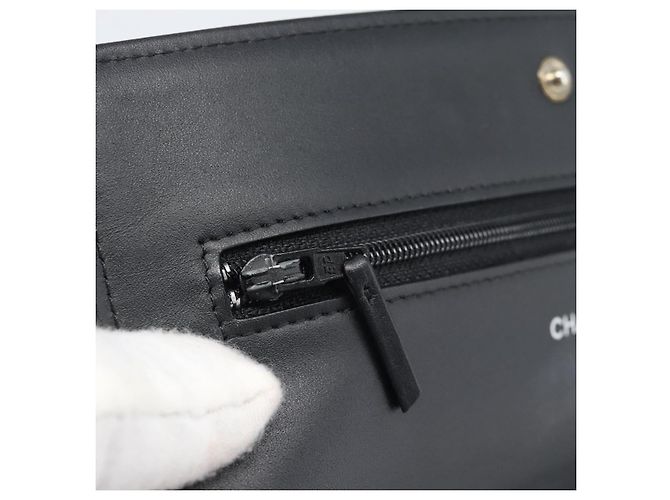 CHANEL COCO Borsa a tracolla con catena Patent White Black CC Auth 189255A Nero Bianco - vista 26