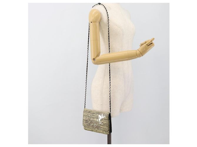 CHANEL COCO Borsa a tracolla con catena Patent White Black CC Auth 189255A Nero Bianco - vista 29