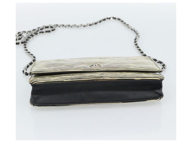 CHANEL COCO Borsa a tracolla con catena Patent White Black CC Auth 189255A Nero Bianco - vista 5