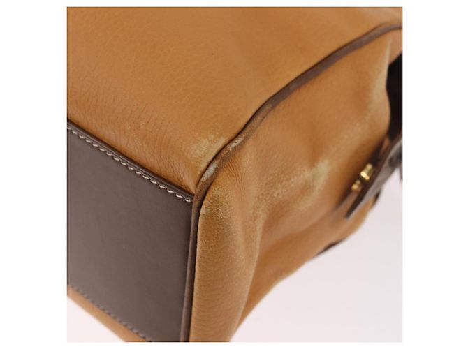 Borsa LOEWE Anagram in Pelle Giallo Oro Auth 188471A D'oro - vista 17
