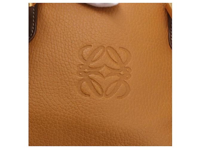 Borsa LOEWE Anagram in Pelle Giallo Oro Auth 188471A D'oro - vista 19