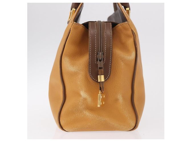 Borsa LOEWE Anagram in Pelle Giallo Oro Auth 188471A D'oro - vista 5