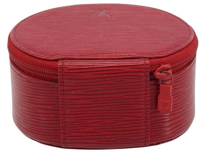 LOUIS VUITTON Epi Ecrin Bijoux 12 Caixa de Joias Vermelha M48207 LV Auth 186404 Vermelho - vista 2