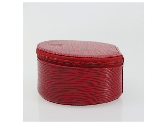 LOUIS VUITTON Epi Ecrin Bijoux 12 Caixa de Joias Vermelha M48207 LV Auth 186404 Vermelho - vista 3