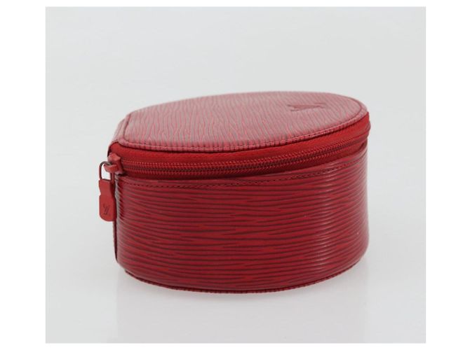 LOUIS VUITTON Epi Ecrin Bijoux 12 Caixa de Joias Vermelha M48207 LV Auth 186404 Vermelho - vista 4