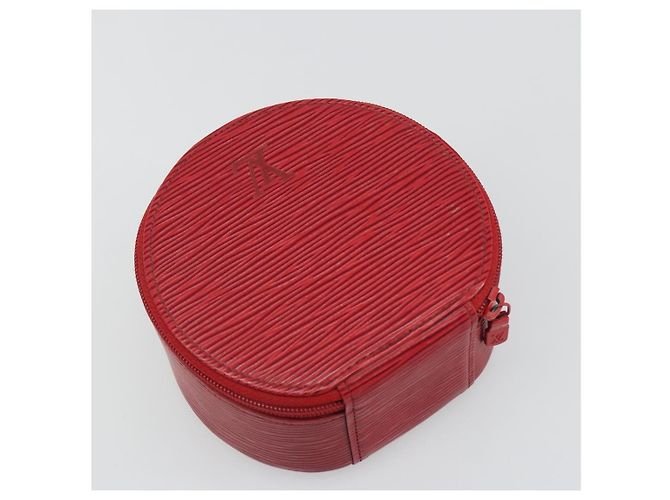 LOUIS VUITTON Epi Ecrin Bijoux 12 Caixa de Joias Vermelha M48207 LV Auth 186404 Vermelho - vista 5