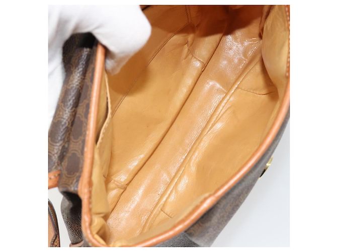 Céline Borsa a tracolla CELINE Macadam Canvas PVC Pelle Marrone Oro Aut 187817 D'oro - vista 11