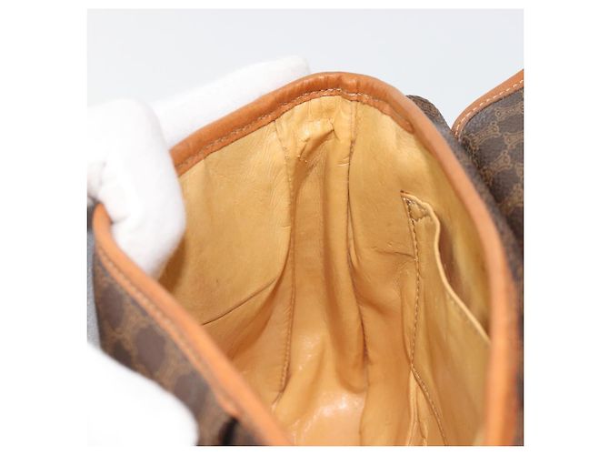 Céline Borsa a tracolla CELINE Macadam Canvas PVC Pelle Marrone Oro Aut 187817 D'oro - vista 20