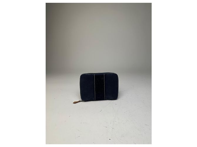 Hermès Vintage Hermes Canvas Zip Wallet Navy Blue Silver - view 13