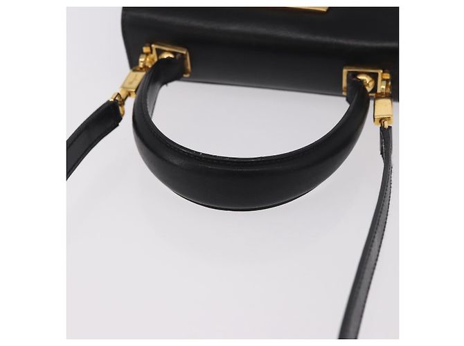 Borsa a mano Salvatore Ferragamo in pelle 2way nera oro Auth 188257 Nero D'oro - vista 7