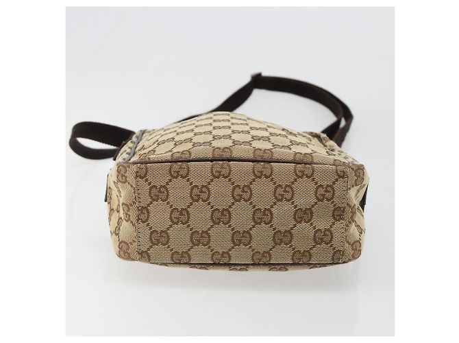 Borsa a Spalla GUCCI GG Canvas Beige Argento 122759 Auth 187751 - vista 10