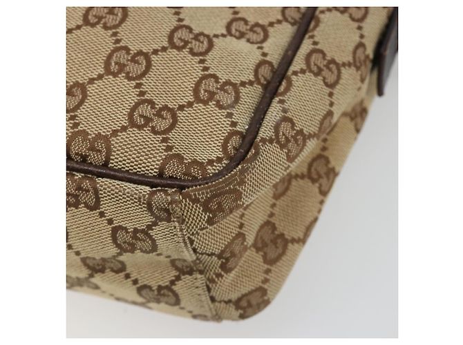Borsa a Spalla GUCCI GG Canvas Beige Argento 122759 Auth 187751 - vista 11