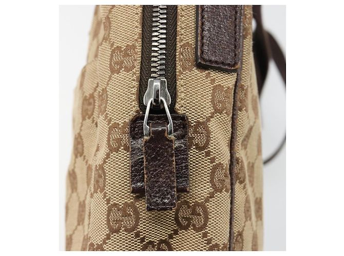 Borsa a Spalla GUCCI GG Canvas Beige Argento 122759 Auth 187751 - vista 15