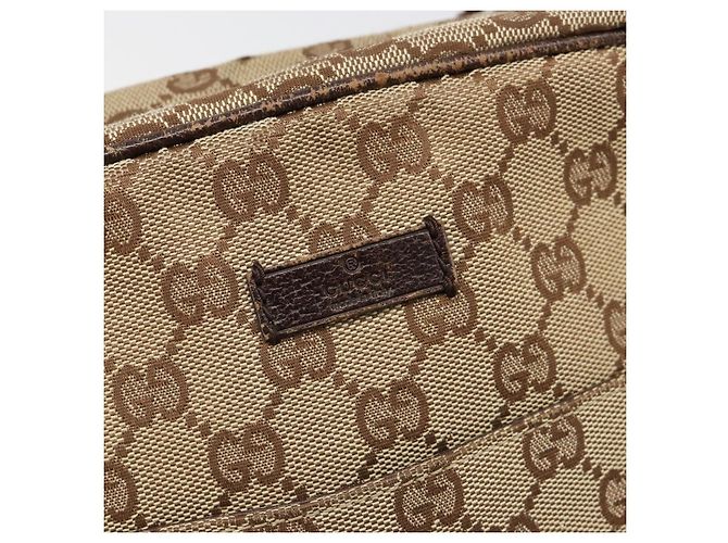 Borsa a Spalla GUCCI GG Canvas Beige Argento 122759 Auth 187751 - vista 16
