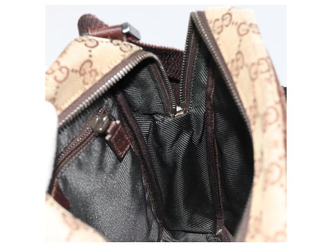 Borsa a Spalla GUCCI GG Canvas Beige Argento 122759 Auth 187751 - vista 19