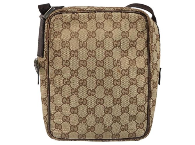 Borsa a Spalla GUCCI GG Canvas Beige Argento 122759 Auth 187751 - vista 3
