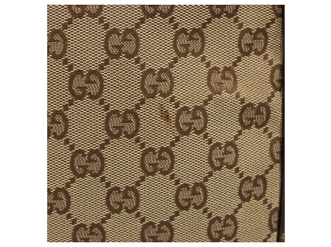 Borsa a Spalla GUCCI GG Canvas Beige Argento 122759 Auth 187751 - vista 4