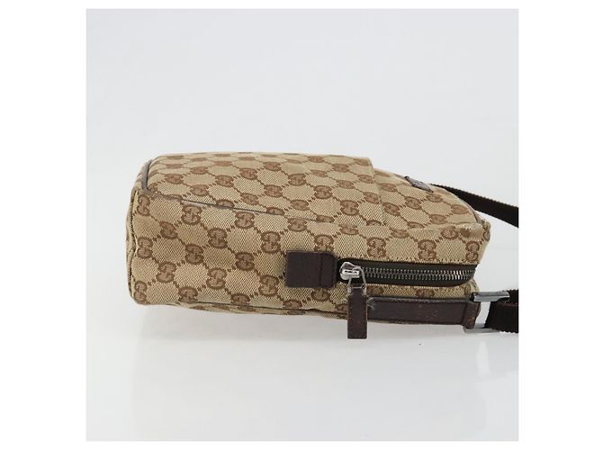 Borsa a Spalla GUCCI GG Canvas Beige Argento 122759 Auth 187751 - vista 5