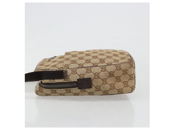 Borsa a Spalla GUCCI GG Canvas Beige Argento 122759 Auth 187751 - vista 6
