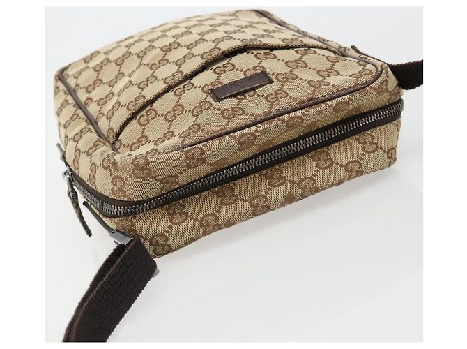 Borsa a Spalla GUCCI GG Canvas Beige Argento 122759 Auth 187751 - vista 7