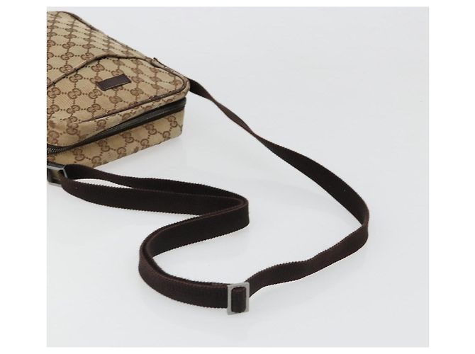 Borsa a Spalla GUCCI GG Canvas Beige Argento 122759 Auth 187751 - vista 8