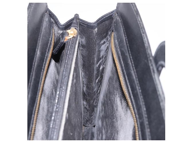 Pasta Business Salvatore Ferragamo em couro preto e dourado Auth BA13557 - vista 19
