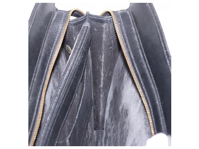 Pasta Business Salvatore Ferragamo em couro preto e dourado Auth BA13557 - vista 22