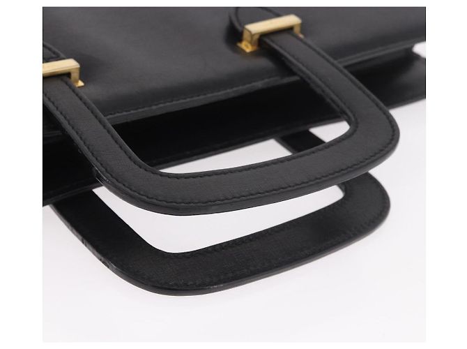 Pasta Business Salvatore Ferragamo em couro preto e dourado Auth BA13557 - vista 7