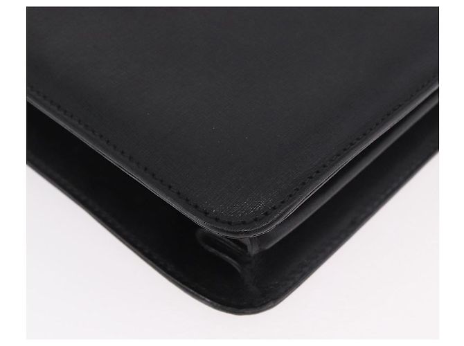 Pasta Business Salvatore Ferragamo em couro preto e dourado Auth BA13557 - vista 9