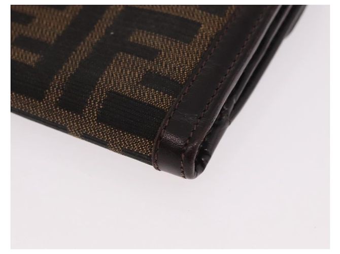 FENDI Zucca Canvas Bifold Wallet Black Brown Auth 187886V - view 14