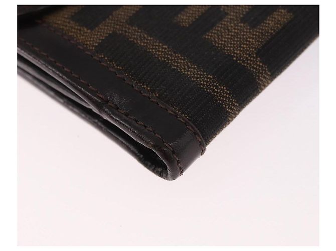 FENDI Zucca Canvas Bifold Wallet Black Brown Auth 187886V - view 15