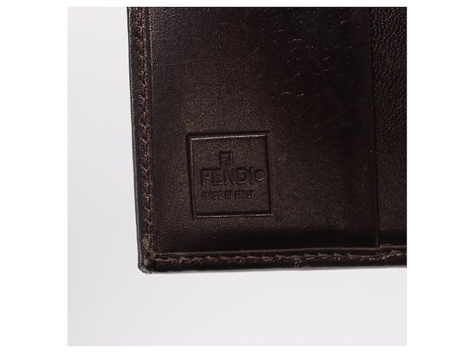 FENDI Zucca Canvas Bifold Wallet Black Brown Auth 187886V - view 17