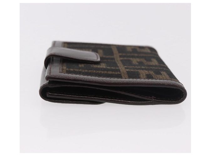 FENDI Zucca Canvas Bifold Wallet Black Brown Auth 187886V - view 4