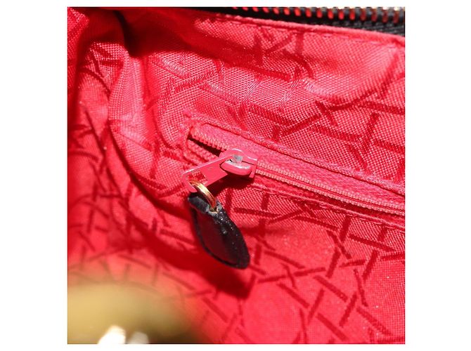 Borsa Christian Dior Canage in pelle di agnello nera e oro Auth yk20520SAV Nero D'oro - vista 20