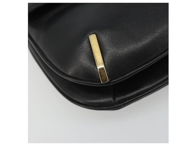 Céline Borsa a Spalla con Catena CELINE in Pelle Nera e Oro Auth 188237 Nero D'oro - vista 14