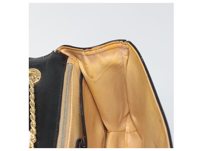 Céline Borsa a Spalla con Catena CELINE in Pelle Nera e Oro Auth 188237 Nero D'oro - vista 19