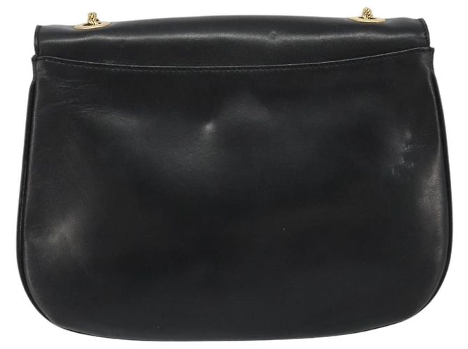 Céline Borsa a Spalla con Catena CELINE in Pelle Nera e Oro Auth 188237 Nero D'oro - vista 2