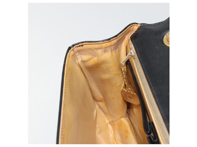 Céline Borsa a Spalla con Catena CELINE in Pelle Nera e Oro Auth 188237 Nero D'oro - vista 20