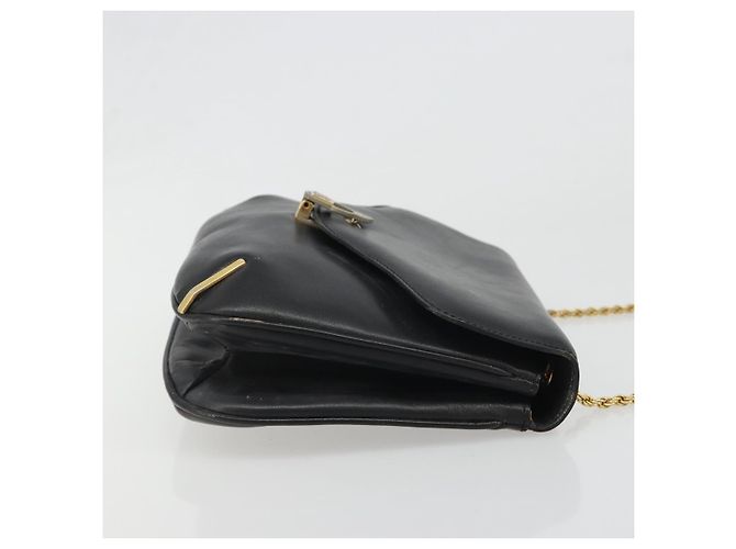 Céline Borsa a Spalla con Catena CELINE in Pelle Nera e Oro Auth 188237 Nero D'oro - vista 3