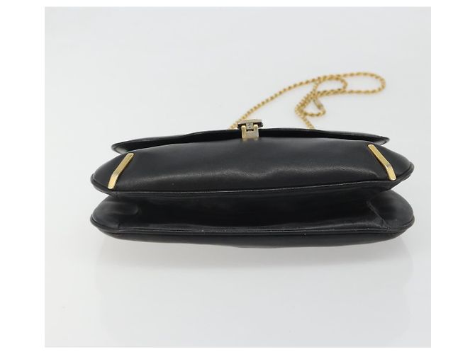 Céline Borsa a Spalla con Catena CELINE in Pelle Nera e Oro Auth 188237 Nero D'oro - vista 5