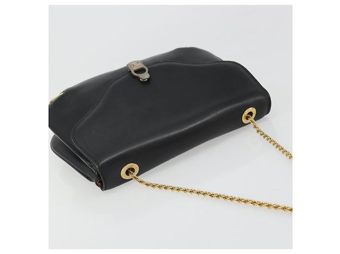 Céline Borsa a Spalla con Catena CELINE in Pelle Nera e Oro Auth 188237 Nero D'oro - vista 6