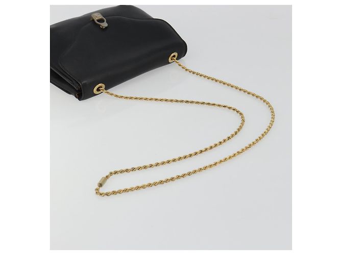 Céline Borsa a Spalla con Catena CELINE in Pelle Nera e Oro Auth 188237 Nero D'oro - vista 7