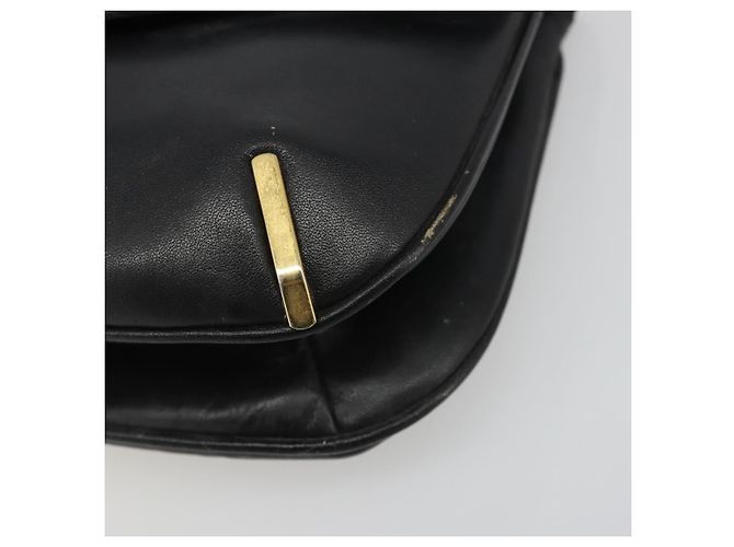 Céline Borsa a Spalla con Catena CELINE in Pelle Nera e Oro Auth 188237 Nero D'oro - vista 9