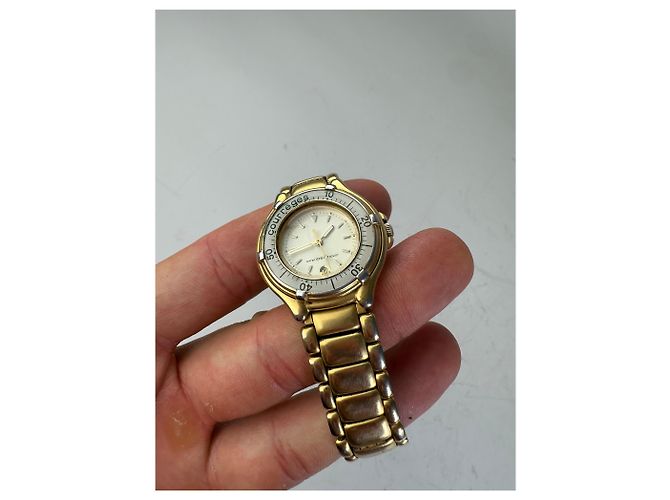 Orologio da polso vintage Courreges in acciaio inossidabile Oro Argento Metallico - vista 4